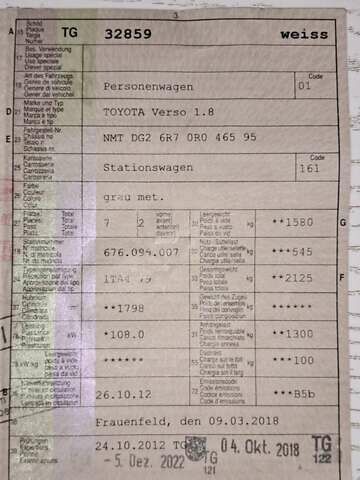 Сірий Тойота Версо, об'ємом двигуна 1.8 л та пробігом 229 тис. км за 11000 $, фото 32 на Automoto.ua