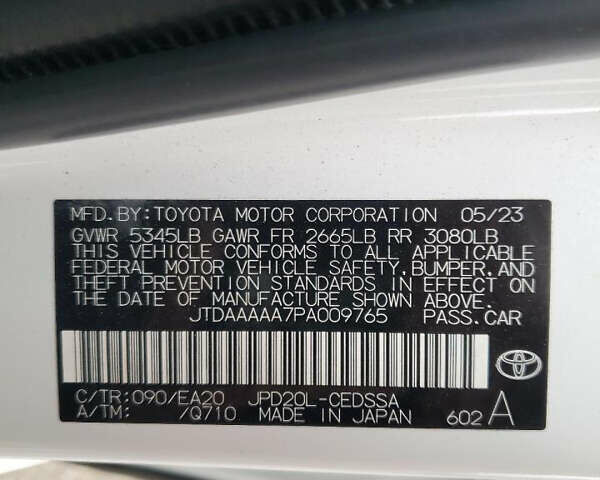 Белый Тойота Mirai, объемом двигателя 0 л и пробегом 49 тыс. км за 11700 $, фото 11 на Automoto.ua