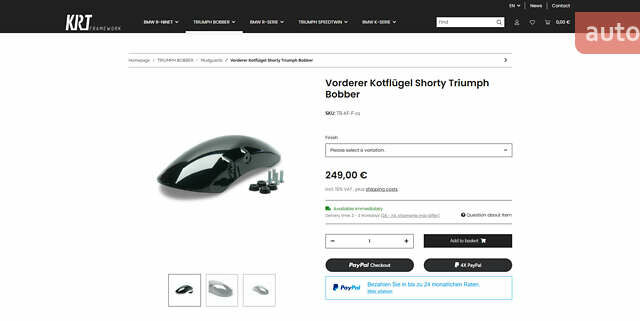 Чорний Тріумф Bobber, об'ємом двигуна 1.2 л та пробігом 1 тис. км за 20300 $, фото 24 на Automoto.ua