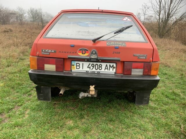 Красный ВАЗ 2109, объемом двигателя 1.3 л и пробегом 58 тыс. км за 992 $, фото 5 на Automoto.ua