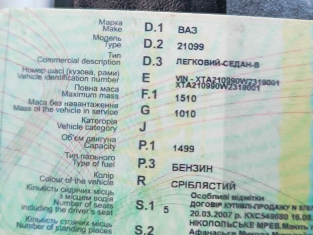 Сірий ВАЗ 21099, об'ємом двигуна 0.15 л та пробігом 4 тис. км за 1380 $, фото 7 на Automoto.ua