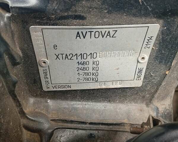 Черный ВАЗ 2110, объемом двигателя 1.6 л и пробегом 206 тыс. км за 1550 $, фото 8 на Automoto.ua