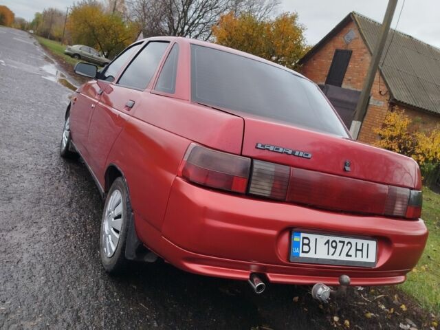 Красный ВАЗ 2110, объемом двигателя 1.5 л и пробегом 200 тыс. км за 1600 $, фото 1 на Automoto.ua