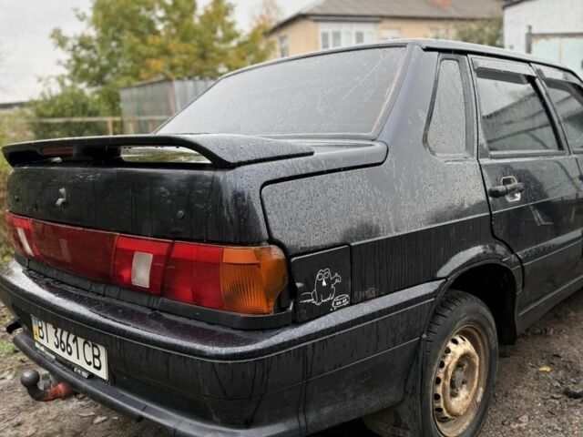 Черный ВАЗ 2115 Самара, объемом двигателя 1.6 л и пробегом 220 тыс. км за 950 $, фото 1 на Automoto.ua