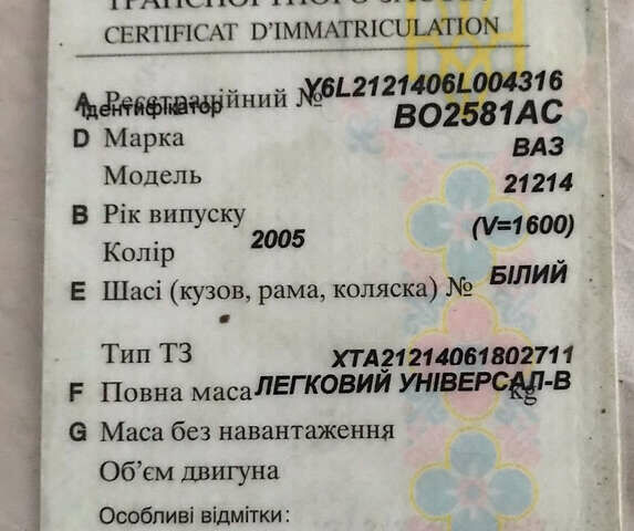 Белый ВАЗ 21214, объемом двигателя 1.69 л и пробегом 114 тыс. км за 3300 $, фото 23 на Automoto.ua