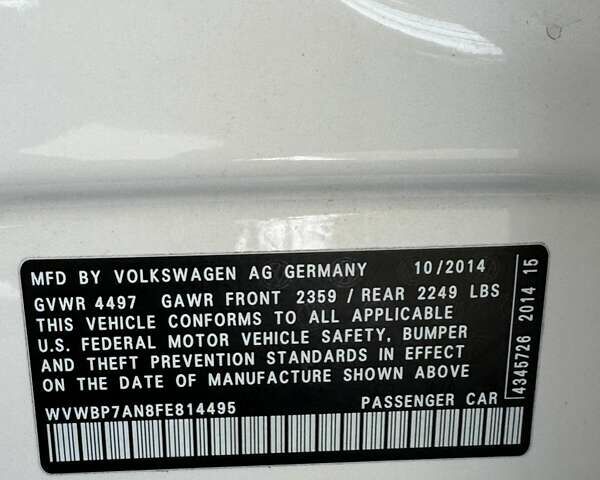 Білий Фольксваген CC / Passat CC, об'ємом двигуна 1.98 л та пробігом 69 тис. км за 14500 $, фото 18 на Automoto.ua
