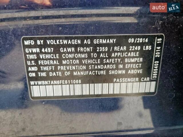 Синий Фольксваген CC / Passat CC, объемом двигателя 1.98 л и пробегом 165 тыс. км за 2000 $, фото 11 на Automoto.ua