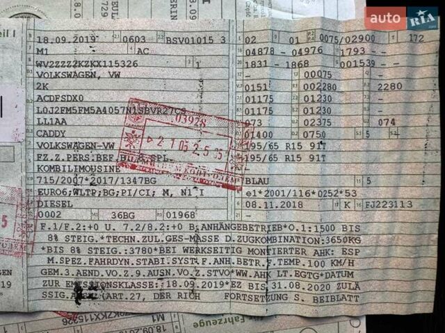 Синий Фольксваген Кадди, объемом двигателя 2 л и пробегом 158 тыс. км за 18900 $, фото 45 на Automoto.ua