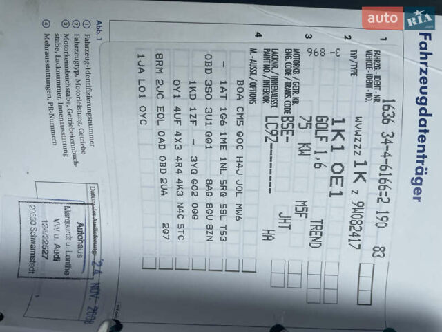 Чорний Фольксваген Гольф, об'ємом двигуна 1.6 л та пробігом 213 тис. км за 5950 $, фото 24 на Automoto.ua