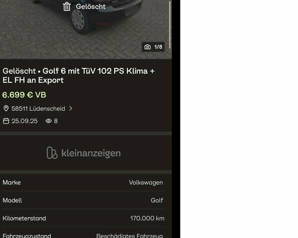 Черный Фольксваген Гольф, объемом двигателя 1.6 л и пробегом 187 тыс. км за 7800 $, фото 3 на Automoto.ua