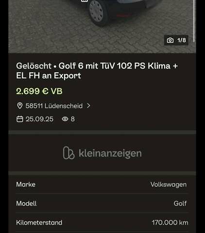 Черный Фольксваген Гольф, объемом двигателя 1.6 л и пробегом 187 тыс. км за 7800 $, фото 2 на Automoto.ua