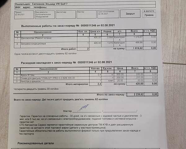 Фольксваген Гольф, объемом двигателя 1.6 л и пробегом 291 тыс. км за 12200 $, фото 61 на Automoto.ua