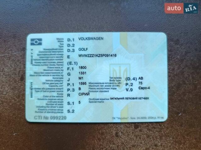 Серый Фольксваген Гольф, объемом двигателя 1.6 л и пробегом 211 тыс. км за 5900 $, фото 13 на Automoto.ua