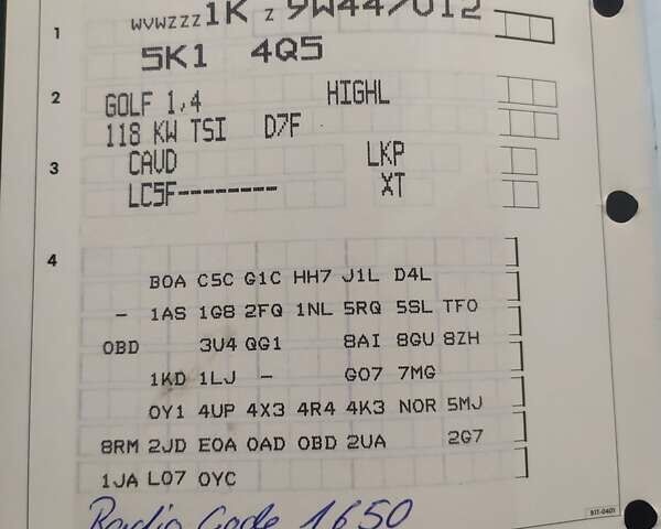 Синій Фольксваген Гольф, об'ємом двигуна 1.4 л та пробігом 156 тис. км за 9400 $, фото 16 на Automoto.ua