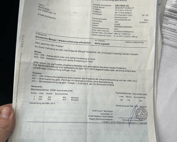 Синій Фольксваген Гольф, об'ємом двигуна 1.6 л та пробігом 248 тис. км за 6800 $, фото 43 на Automoto.ua