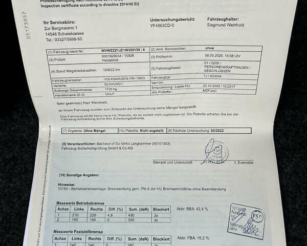 Зеленый Фольксваген Гольф, объемом двигателя 1.6 л и пробегом 221 тыс. км за 5200 $, фото 41 на Automoto.ua