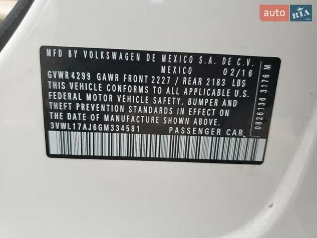 Фольксваген Джетта 2016 в Луцке на Automoto.ua Белый Фольксваген Джетта, объемом двигателя 1.8 л и пробегом 99 тыс. км за 2000 $, фото 11 на Automoto.ua