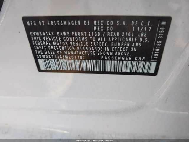 Фольксваген Джетта 2018 в Львове на Automoto.ua Белый Фольксваген Джетта, объемом двигателя 0 л и пробегом 75 тыс. км за 1500 $, фото 8 на Automoto.ua