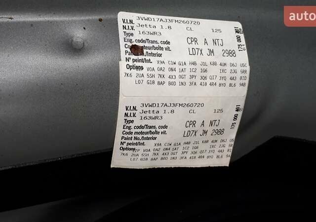 Серый Фольксваген Джетта, объемом двигателя 1.8 л и пробегом 127 тыс. км за 12100 $, фото 48 на Automoto.ua