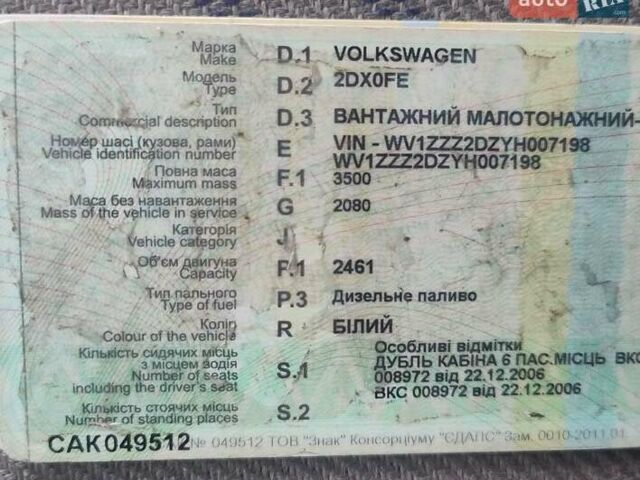 Белый Фольксваген ЛТ, объемом двигателя 2.5 л и пробегом 500 тыс. км за 9500 $, фото 15 на Automoto.ua