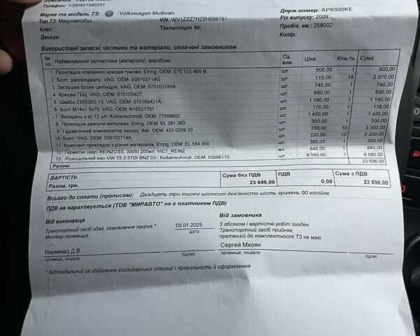Серый Фольксваген Мультиван, объемом двигателя 2.46 л и пробегом 287 тыс. км за 10500 $, фото 17 на Automoto.ua