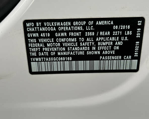 Фольксваген Пассат 2016 в Киеве на Automoto.ua Белый Фольксваген Пассат, объемом двигателя 1.8 л и пробегом 160 тыс. км за 11000 $, фото 12 на Automoto.ua
