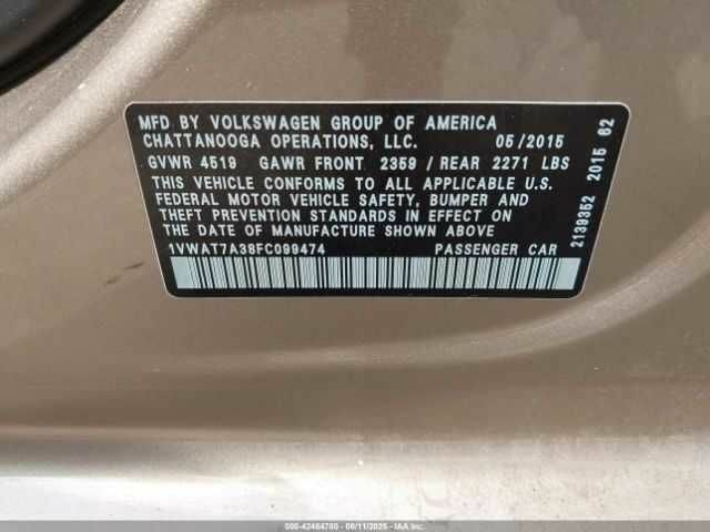 Бежевый Фольксваген Пассат, объемом двигателя 1.8 л и пробегом 82 тыс. км за 9000 $, фото 15 на Automoto.ua