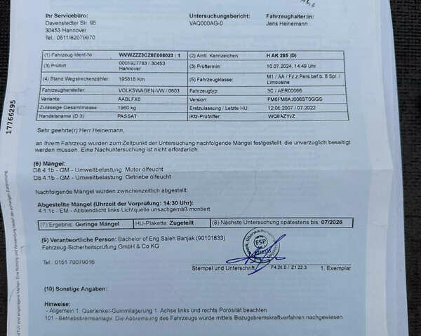 Чорний Фольксваген Пассат, об'ємом двигуна 1.6 л та пробігом 208 тис. км за 6490 $, фото 8 на Automoto.ua