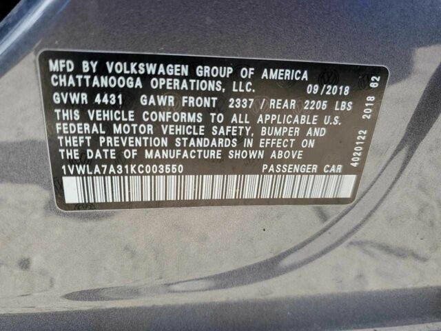 Серый Фольксваген Пассат, объемом двигателя 2 л и пробегом 31 тыс. км за 2500 $, фото 11 на Automoto.ua