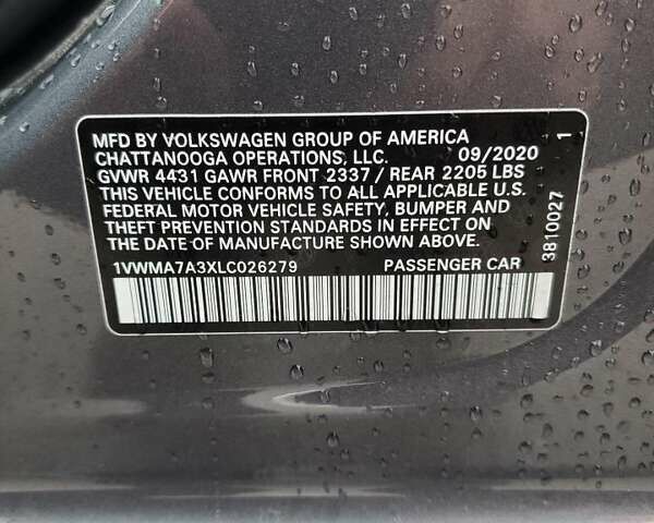 Серый Фольксваген Пассат, объемом двигателя 2 л и пробегом 65 тыс. км за 8757 $, фото 11 на Automoto.ua