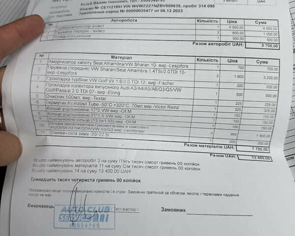 Черный Фольксваген Шаран, объемом двигателя 2 л и пробегом 344 тыс. км за 13000 $, фото 35 на Automoto.ua