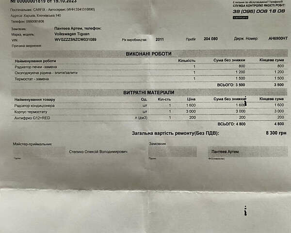 Белый Фольксваген Тигуан, объемом двигателя 2 л и пробегом 236 тыс. км за 12800 $, фото 51 на Automoto.ua