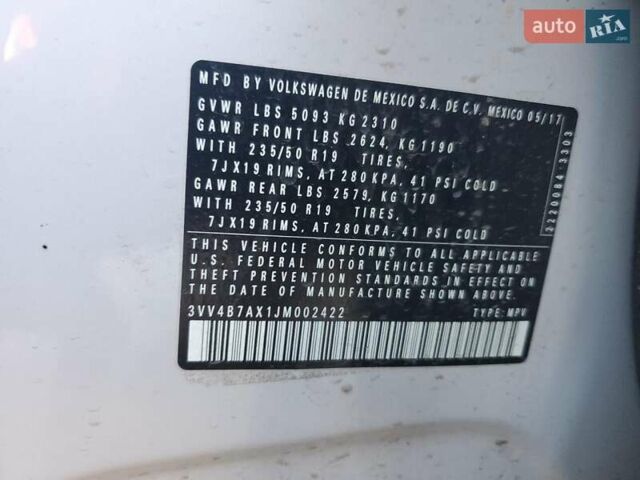 Білий Фольксваген Тігуан, об'ємом двигуна 1.98 л та пробігом 118 тис. км за 3900 $, фото 11 на Automoto.ua