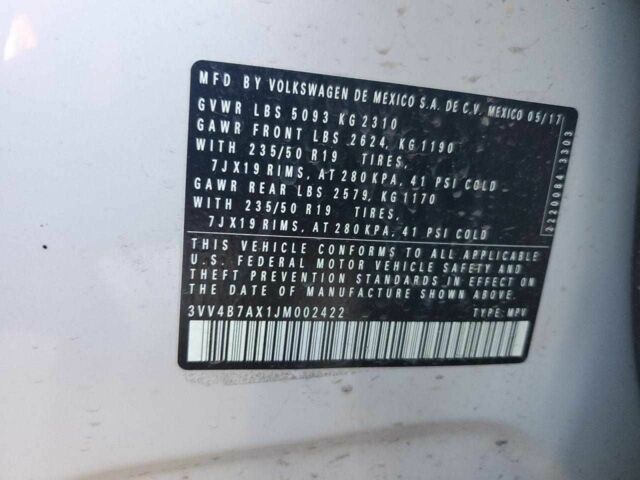 Білий Фольксваген Тігуан, об'ємом двигуна 0 л та пробігом 119 тис. км за 4500 $, фото 12 на Automoto.ua
