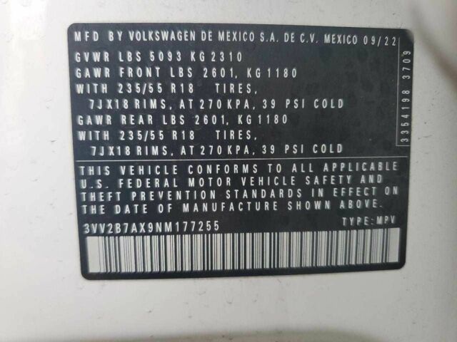 Белый Фольксваген Тигуан, объемом двигателя 2 л и пробегом 123 тыс. км за 4100 $, фото 12 на Automoto.ua
