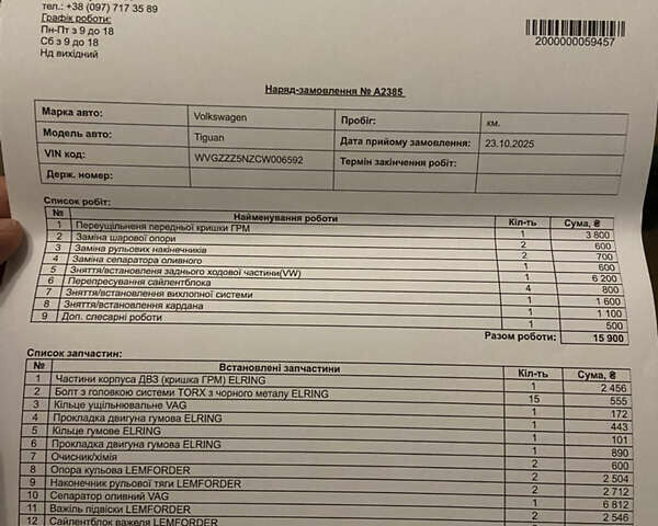 Черный Фольксваген Тигуан, объемом двигателя 1.98 л и пробегом 169 тыс. км за 12000 $, фото 12 на Automoto.ua