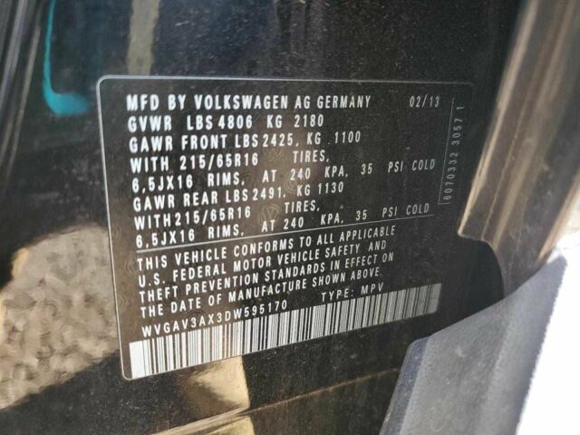 Черный Фольксваген Тигуан, объемом двигателя 2 л и пробегом 118 тыс. км за 1200 $, фото 12 на Automoto.ua