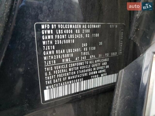 Черный Фольксваген Тигуан, объемом двигателя 1.98 л и пробегом 65 тыс. км за 650 $, фото 13 на Automoto.ua