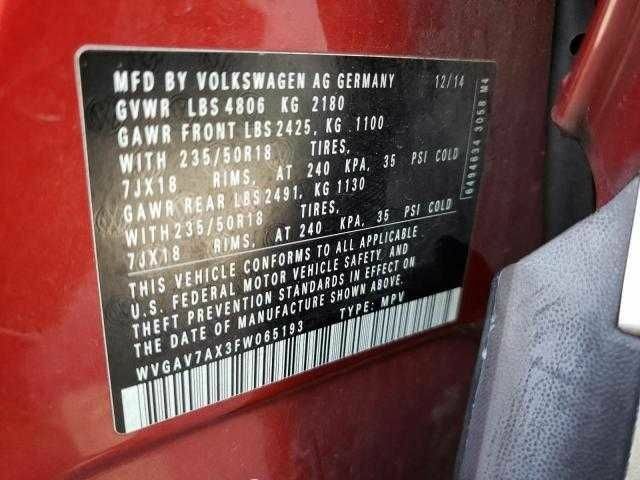 Червоний Фольксваген Тігуан, об'ємом двигуна 2 л та пробігом 1 тис. км за 2000 $, фото 12 на Automoto.ua