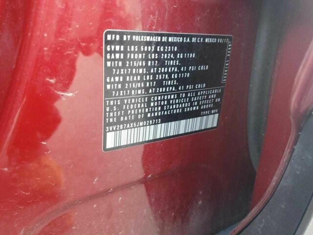 Красный Фольксваген Тигуан, объемом двигателя 2 л и пробегом 78 тыс. км за 3900 $, фото 11 на Automoto.ua