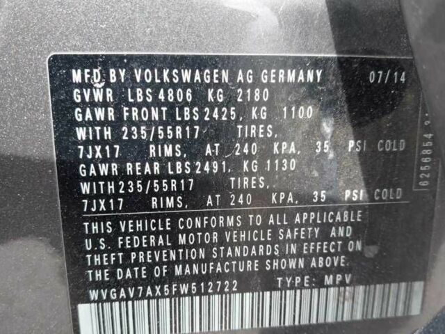 Серый Фольксваген Тигуан, объемом двигателя 2 л и пробегом 167 тыс. км за 8900 $, фото 8 на Automoto.ua