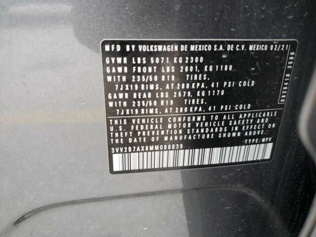 Серый Фольксваген Тигуан, объемом двигателя 2 л и пробегом 65 тыс. км за 3900 $, фото 11 на Automoto.ua