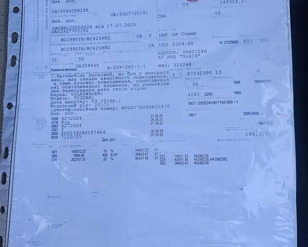 Синий Фольксваген Тигуан, объемом двигателя 2 л и пробегом 152 тыс. км за 10700 $, фото 14 на Automoto.ua