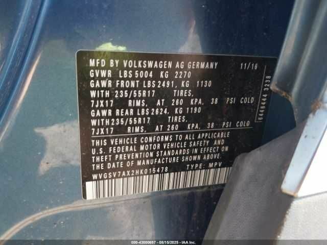 Синий Фольксваген Тигуан, объемом двигателя 2 л и пробегом 63 тыс. км за 1800 $, фото 8 на Automoto.ua