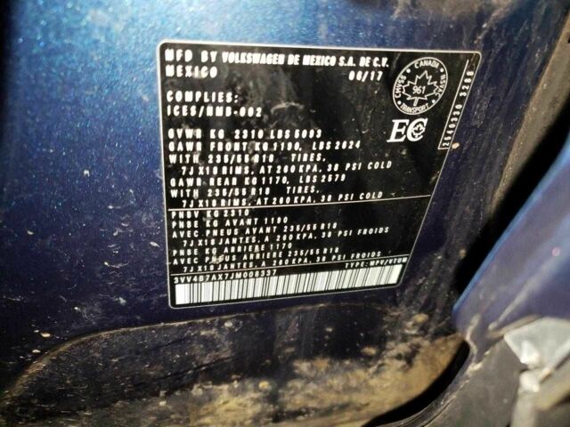 Синий Фольксваген Тигуан, объемом двигателя 2 л и пробегом 193 тыс. км за 13700 $, фото 9 на Automoto.ua