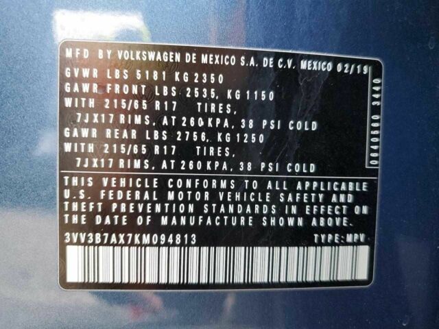 Синий Фольксваген Тигуан, объемом двигателя 2 л и пробегом 54 тыс. км за 7000 $, фото 11 на Automoto.ua