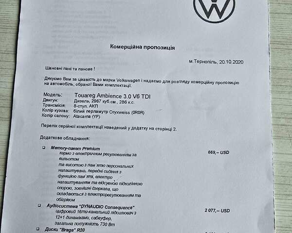 Білий Фольксваген Туарег, об'ємом двигуна 2.97 л та пробігом 17 тис. км за 65500 $, фото 43 на Automoto.ua