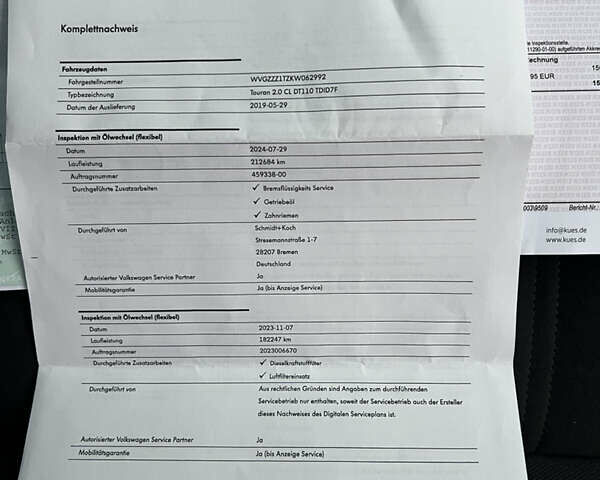 Білий Фольксваген Туран, об'ємом двигуна 1.97 л та пробігом 238 тис. км за 19450 $, фото 39 на Automoto.ua