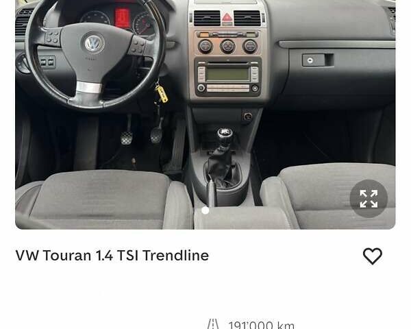 Черный Фольксваген Туран, объемом двигателя 1.4 л и пробегом 194 тыс. км за 6555 $, фото 221 на Automoto.ua