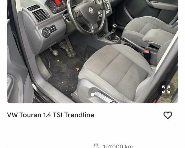 Черный Фольксваген Туран, объемом двигателя 1.4 л и пробегом 194 тыс. км за 6555 $, фото 220 на Automoto.ua